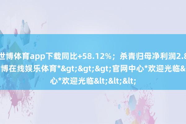 世博体育app下载同比+58.12%;杀青归母净利润2.89亿元-*世博在线娱乐体育*>>>官网中心*欢迎光临<<<