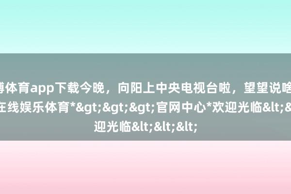 世博体育app下载今晚，向阳上中央电视台啦，望望说啥！-*世博在线娱乐体育*>>>官网中心*欢迎光临<<<