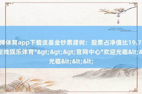 世博体育app下载该基金钞票建树:股票占净值比19.7%-*世博在线娱乐体育*>>>官网中心*欢迎光临<<<