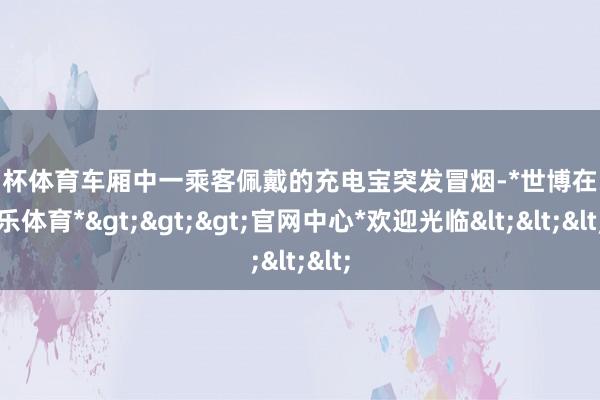 欧洲杯体育车厢中一乘客佩戴的充电宝突发冒烟-*世博在线娱乐体育*>>>官网中心*欢迎光临<<<