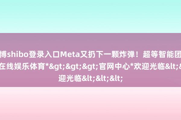 世博shibo登录入口Meta又扔下一颗炸弹!超等智能团队-*世博在线娱乐体育*>>>官网中心*欢迎光临<<<