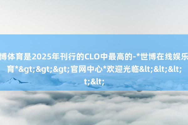 世博体育是2025年刊行的CLO中最高的-*世博在线娱乐体育*>>>官网中心*欢迎光临<<<